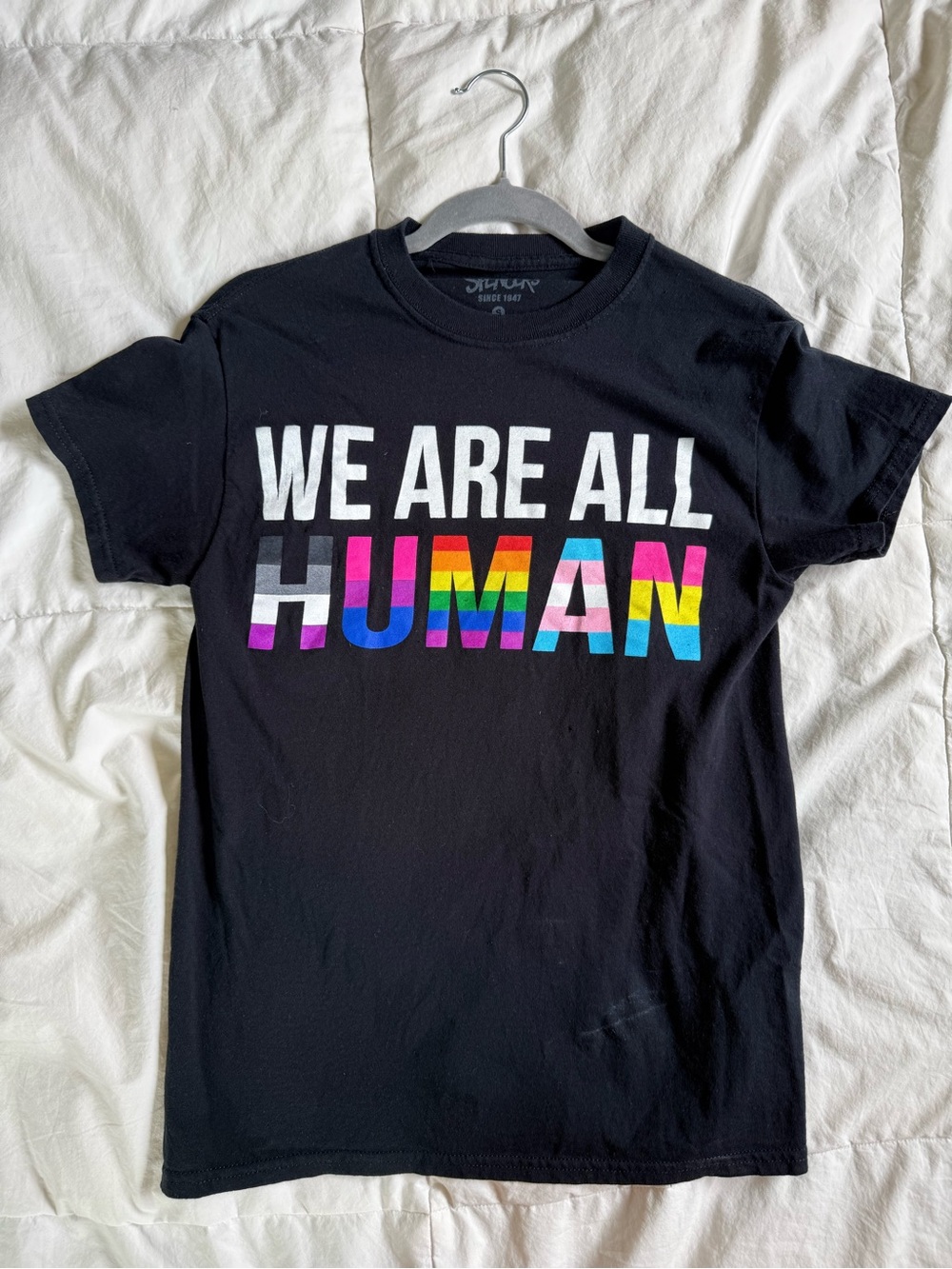 LGBTQIA+ Spencer's Black Tee with White Interior Logo
